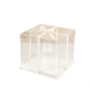 Wholesale large 46810 12-inch transparent birthday cake box, raised cake box, square double-layer paper lid packaging box Item Picture